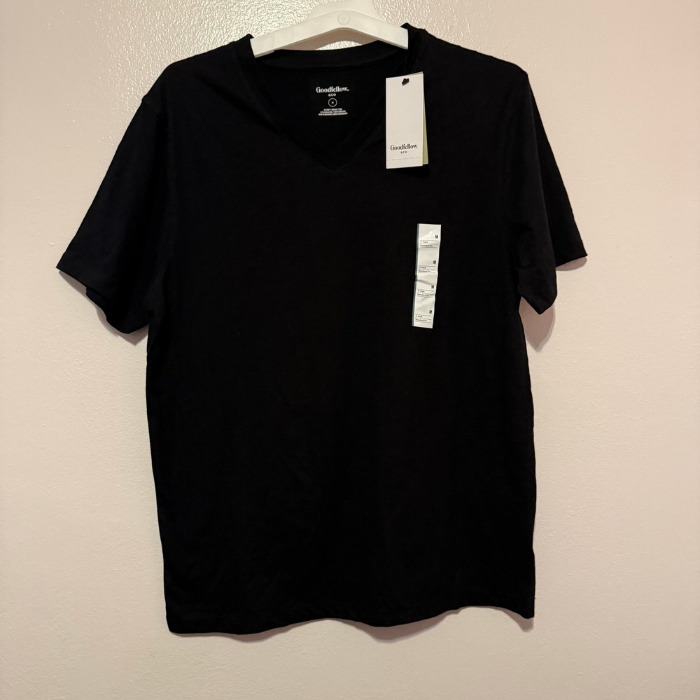 Goodfellow & Co Mens Every Wear V-Neck Short Sleeve T-Shirt Black Size M NWT
